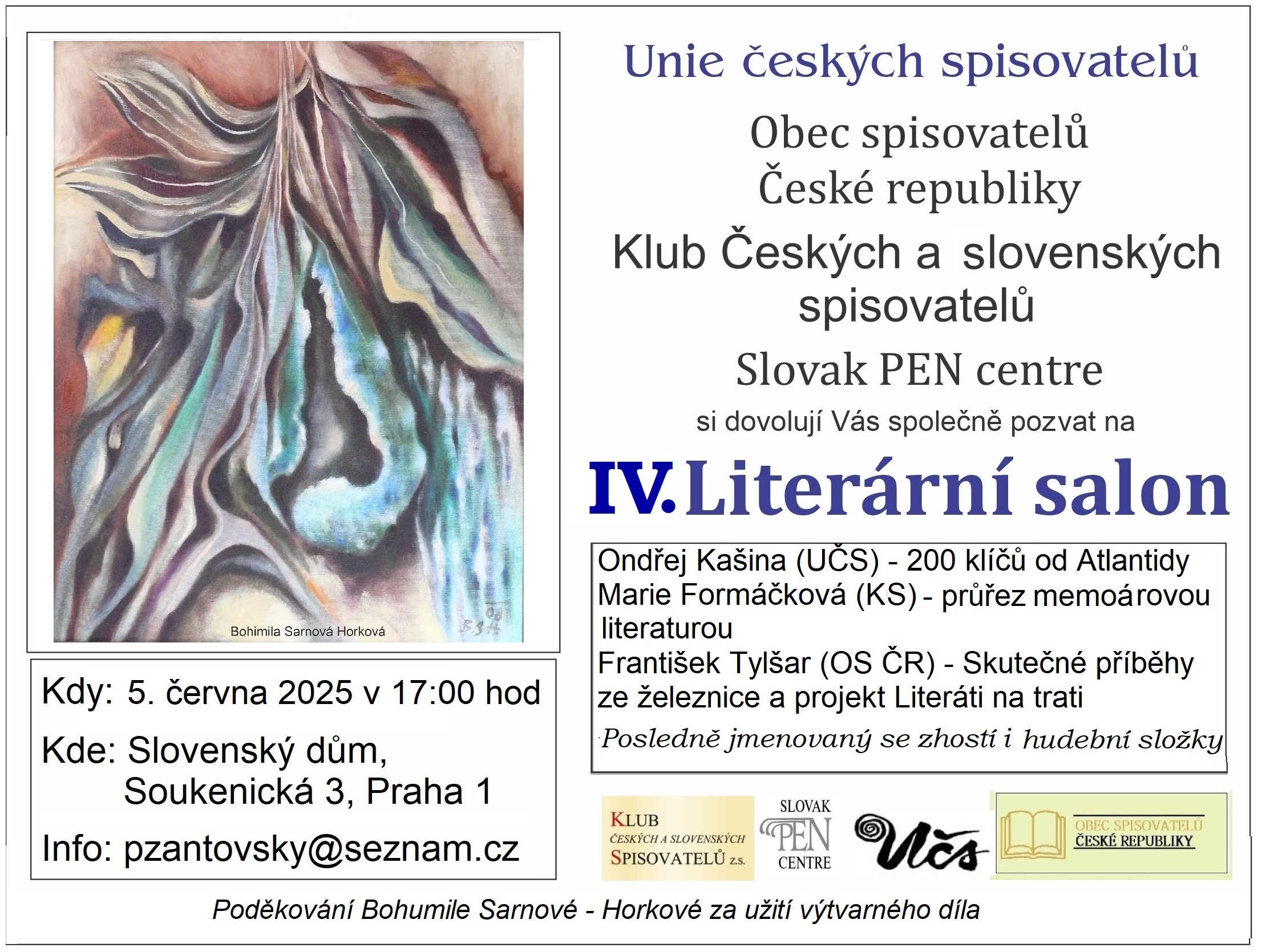 IV. Literární salon pozvánka