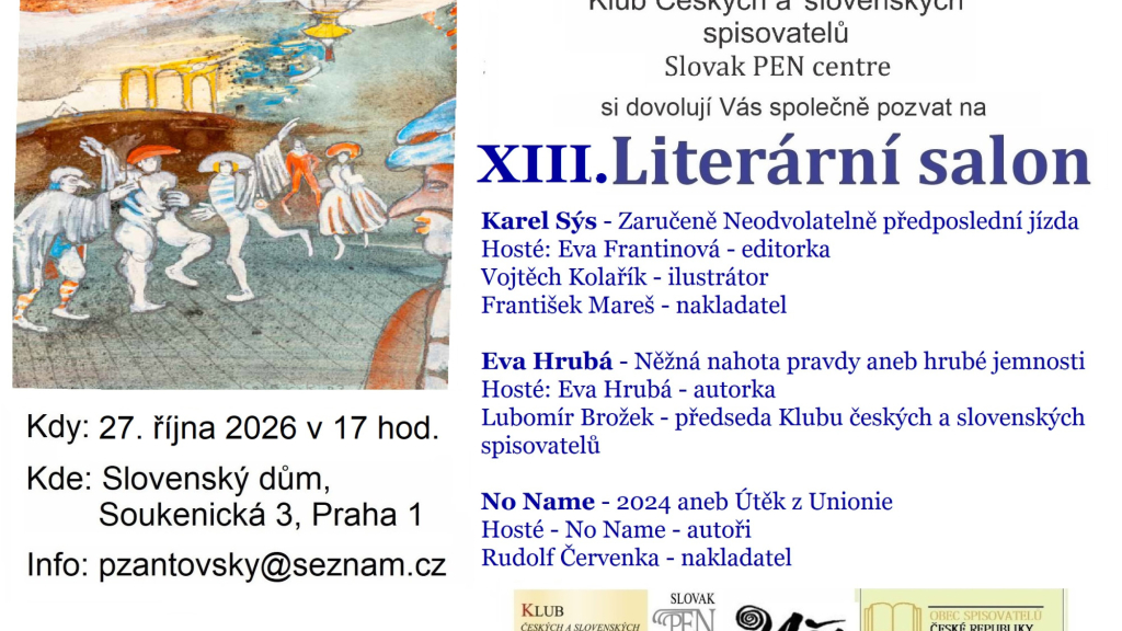 2026-10 XIII. literární salon Slovenský dům 27. 10. 2026 pozvánka